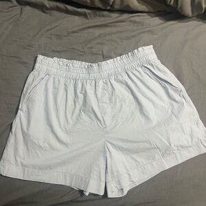 Aerie Blue and White Striped Shorts
